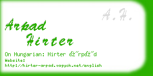 arpad hirter business card